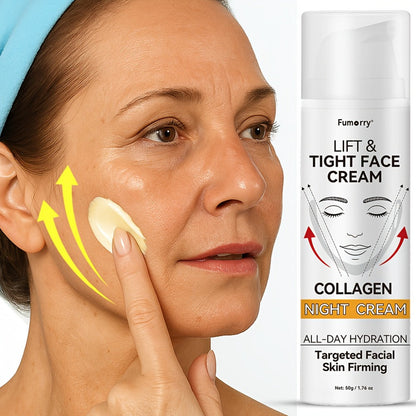 Snail Mucin Collagen Night Cream Firming Lifting Tightening Hydrating Moisturizing Anti-Aging Face Cream Soft Elastic Skin All Skin Types