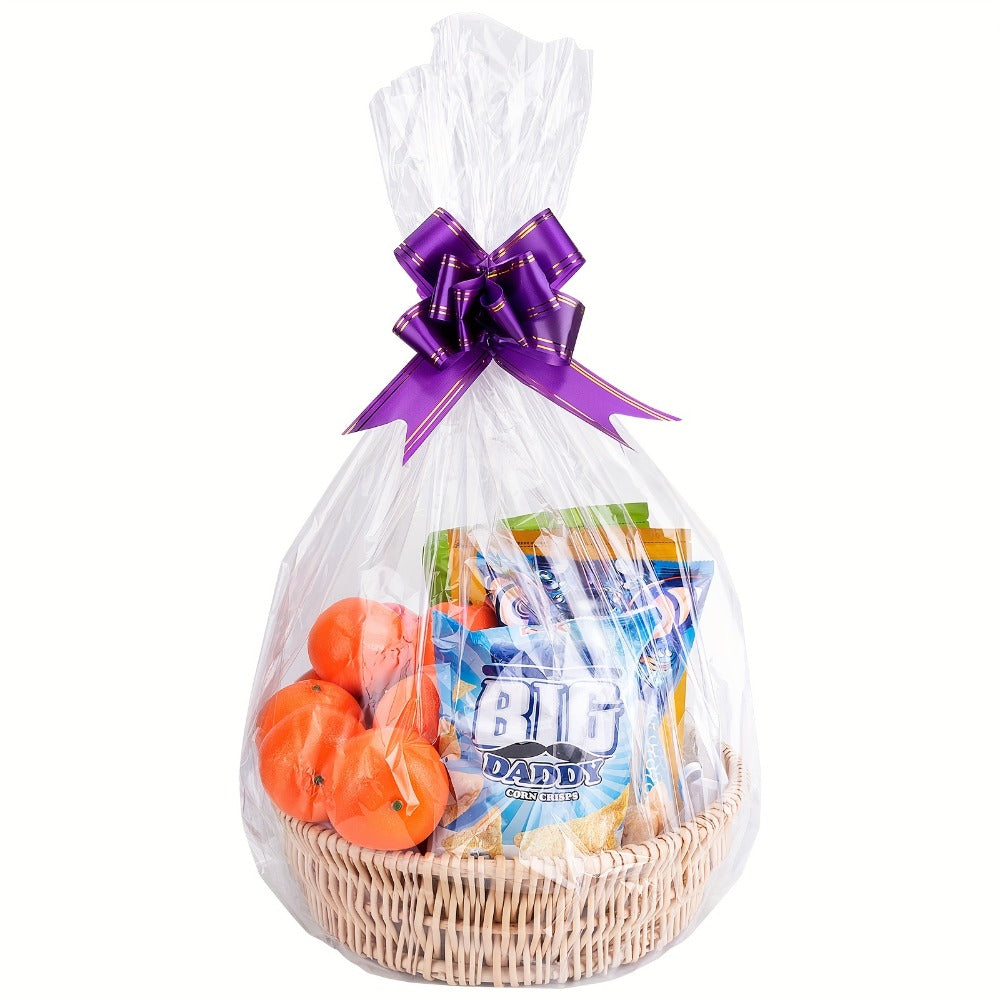 Cellophane Bags 50-Pack Large 18x30 Inch Transparent Gift Basket Wrap Bags – Clear Cellophane Wrapping for Christmas