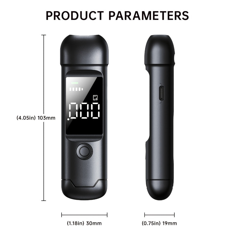 USB Rechargeable Breathalyzer with LCD Display, Portable Personal Alcohol Tester, 200mAh Battery