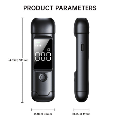 USB Rechargeable Breathalyzer with LCD Display, Portable Personal Alcohol Tester, 200mAh Battery