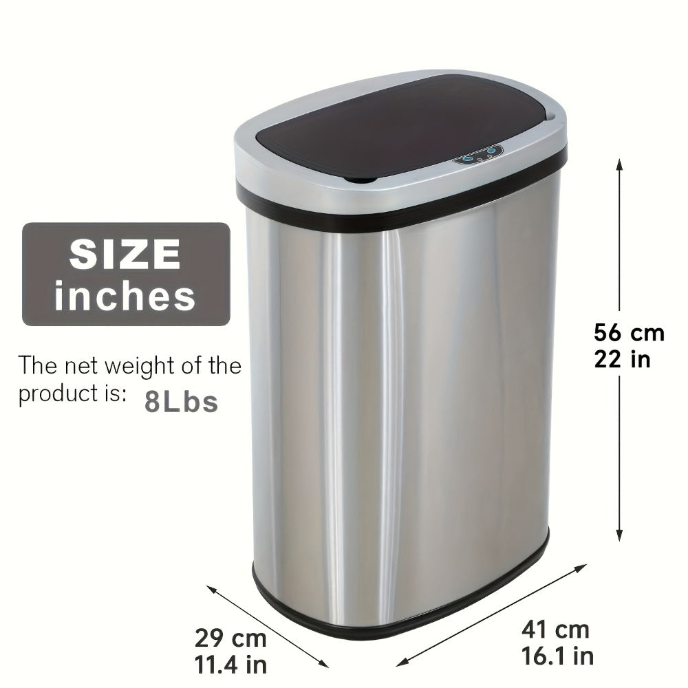 Motion Sensor Trash Can with 13-Gallon Label and Plastic or Steel Finish Options in Six Colors