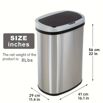Motion Sensor Trash Can with 13-Gallon Label and Plastic or Steel Finish Options in Six Colors
