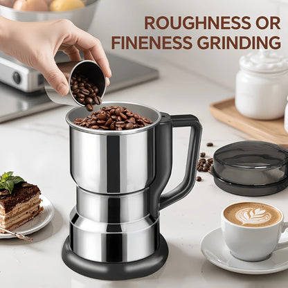 Electric Coffee Grinder 300W 25000RPM, 8-Blade Stainless Steel Spice & Grain Mill for Coffee Beans