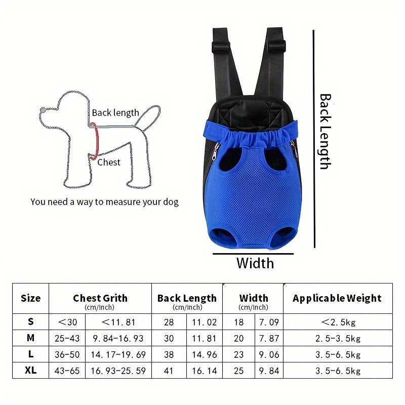 Double Pet Carrier Backpack for Two Cats & Dogs | Breathable Mesh Front Chest Bag for Small Pets, Adjustable Portable Dual Carrier