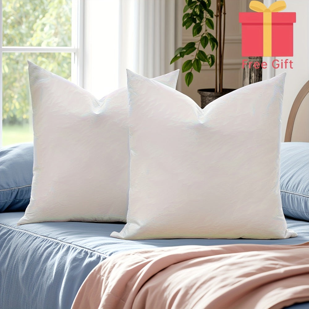 Pillow Inserts Square Indoor Outdoor Decorative Cushion Filling – Woven Fabric 200g+ Stuffing for Throw Pillows Couch Sofa Patio, White