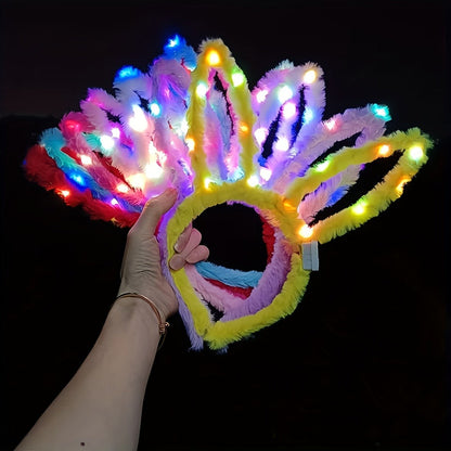 LED Bunny Ear Headbands 25-Pack for Parties, Celebrations and Guest Favors, with the Listed Configuration