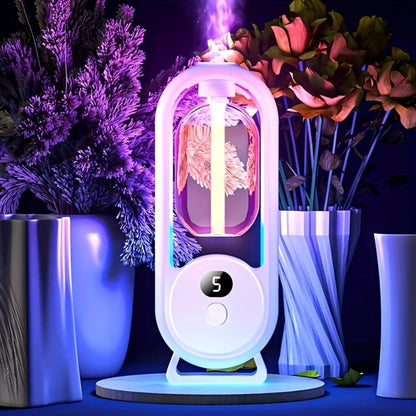 Aromatherapy Diffuser with Essential Oils Included, 4.06oz Cute Portable Aroma Diffuser with LED Light for Office
