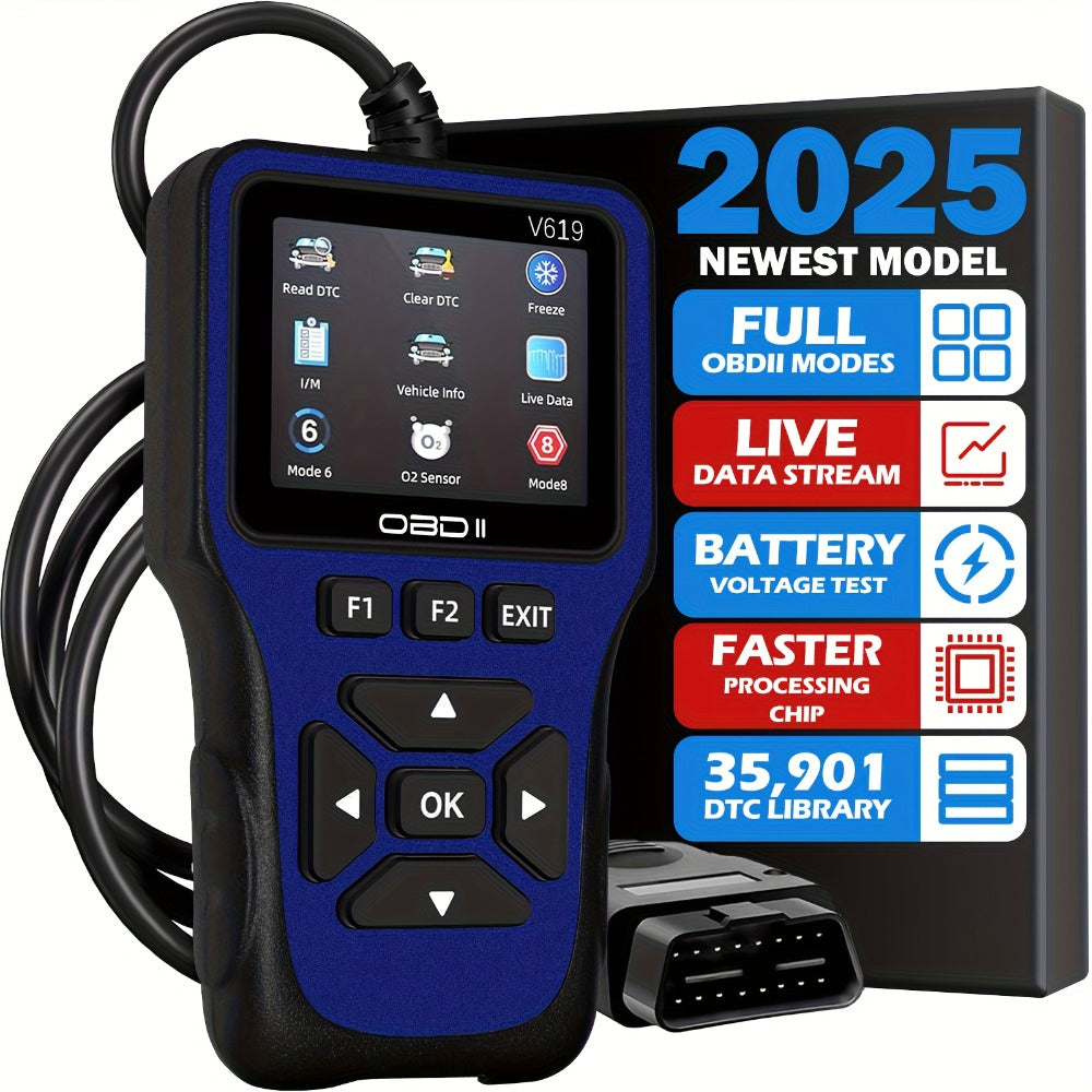 OBD2 Scanner Diagnostic Tool with 35, 901 DTC Library, Check Engine Code Reader, Live Data & Battery Test for 1996+ Cars