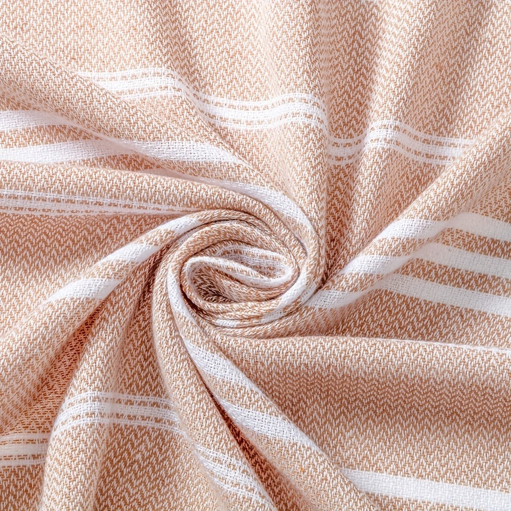 Turkish Striped Beach Towel Oversized 90x180cm 35.5x71in – Quick Dry Lightweight Sand Resistant Shrink Resistant | 10 Colors Blue Grey