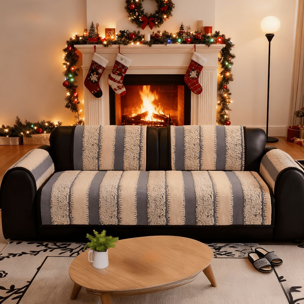 Sofa Cover Plush Sectional Couch Slipcover Durable Furniture Protector for Pets Cats Dogs for Entryways, Bedrooms and Living Spaces