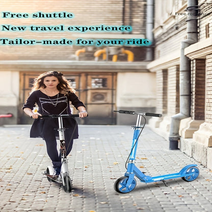 Foldable Commuter Scooter for Adults and Teens, 4-Gear Adjustable Height Double Brake 2-Wheel Kick Scooter