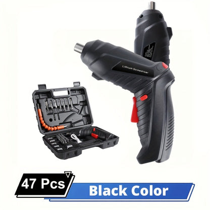 Power Tools 3.6V Mini Electric Drill Screwdriver Kit with 1300mAh Battery and 26 or 47 Piece Options