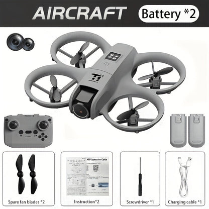 Mini 4K FPV Drone 180° Rotating Dual Camera Optical Flow Positioning Dual Batteries 360° Flip One-Key Takeoff Anti-Shake