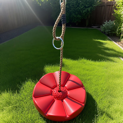 Petal Shaped Outdoor Swing for Kids, Single Person Thickened Fun Swing, 11.8" Diameter, 78.7" Rope