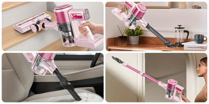 Cordless Vacuum Cleaner 55KPa 8-in-1 Stick Vacuum with LED Light 180° Swivel Wireless for Entryways, Bedrooms and Living Spaces