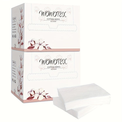 Disposable Cotton Face Towels 100% Pure Extra Thick Soft 10x12 Inch One Time Use Cleansing Towel, for an Everyday Personal Care Routine