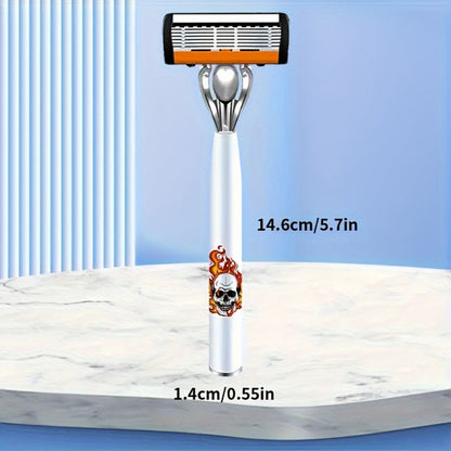 Men's Safety Razor with Replacement Blades - Anti-Slip Stainless Steel Handle Shaver for Beard & Sideburns