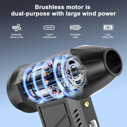 130000 RPM Portable Turbo Fan Blower & Vacuum 2-in-1, USB Rechargeable Cordless Handheld Air Blower for Dust Removal