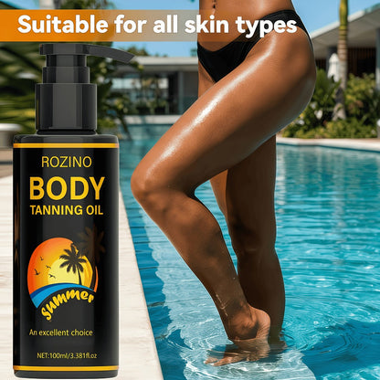 Body Tanning Oil Tan Boosting & Ultra 3.381oz - Alcohol-Free Natural Bronze Sunless Tanning for All Skin Types