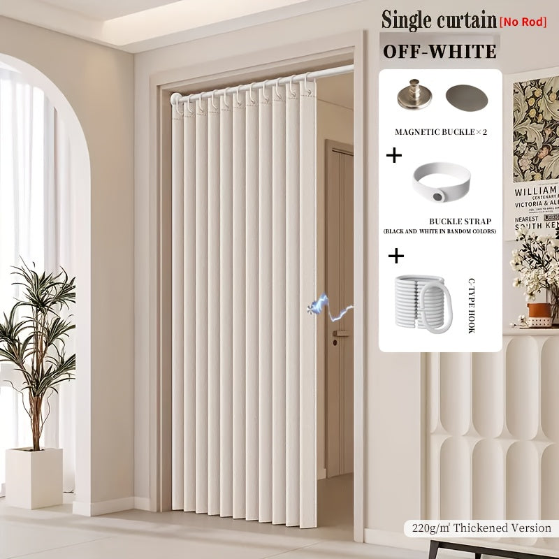 Magnetic Room Divider Curtain Doorway – Rodless Bohemian Striped Door Curtain, 210GSM Thickened Polyester