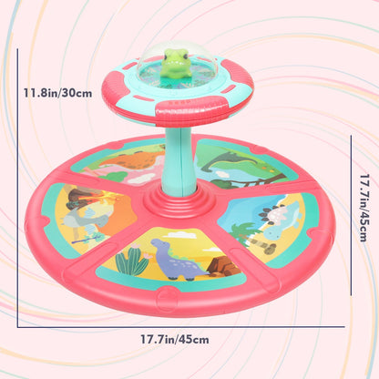 Dinosaur Spin Seat Toy for Toddlers 18 Months+, 360° Sit and Spin with Music, Indoor Interactive Sensory Balance Toy