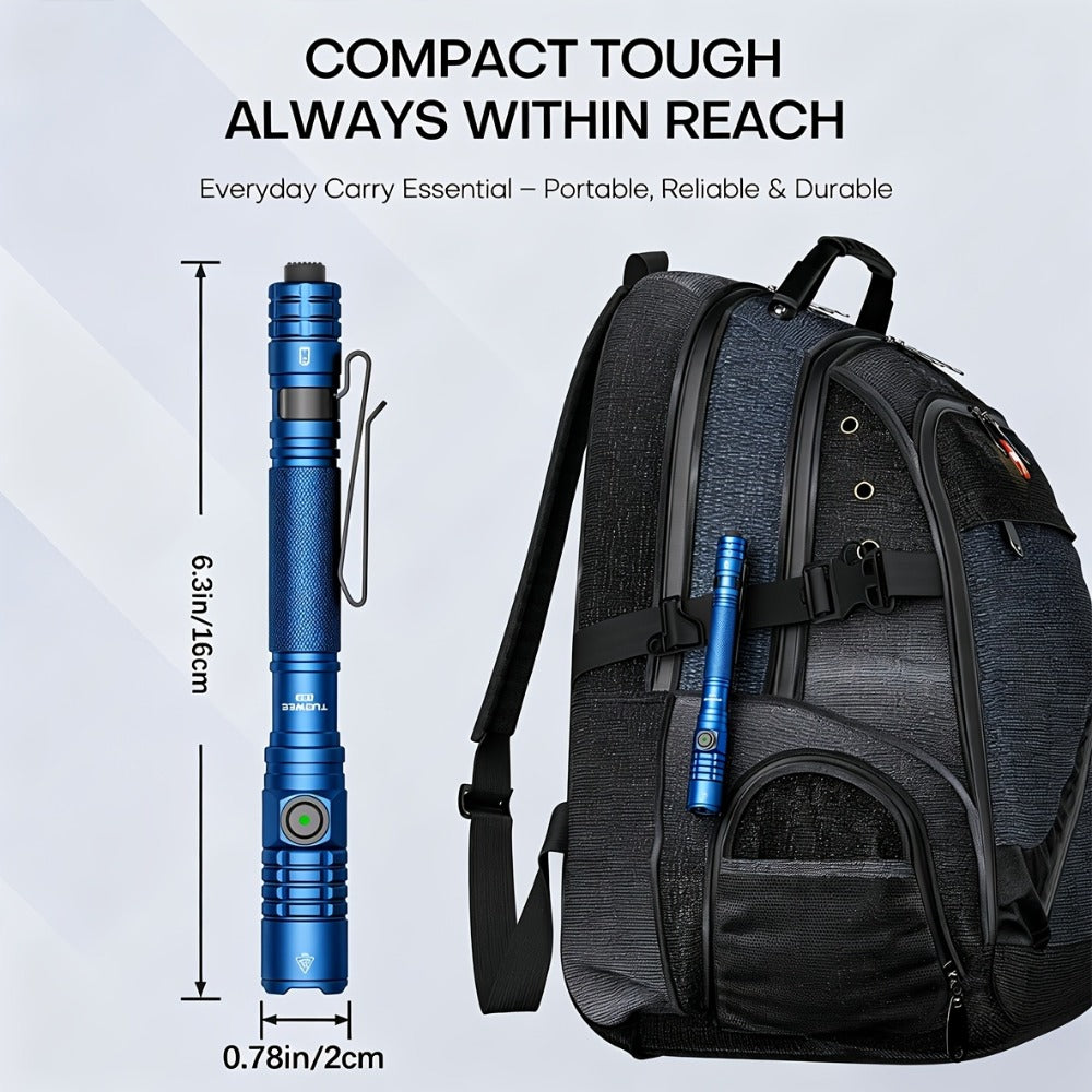 Tactical Penlight 1200 Lumen EDC Flashlight, High-Brightness Torch with Tail Switch Multi-Mode, Slim Pocket Light for Everyday Carry