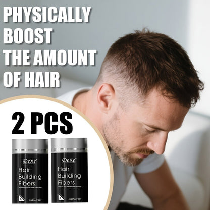 DeXe Hair Fiber Powder 2pcs x 22g, Natural Fine Thickening Fibers for Thinning Hair & Bald Spot Coverage