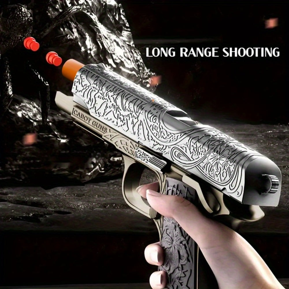 Bullet Toy Gun Pistol with 120 Bullets 12 Shells & 2 Magazines, Hollow Hanging Foam Blaster for Kids Boys Girls Ages 6+