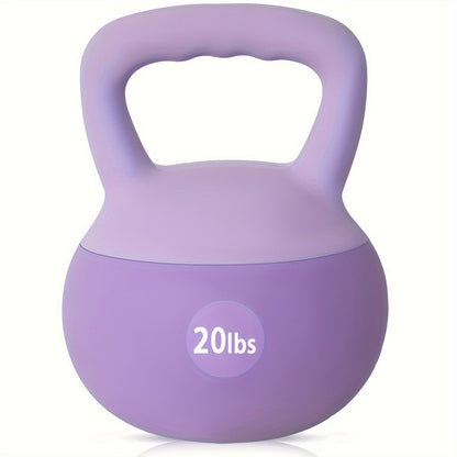 Soft PVC Kettlebell Iron Sand Filled – Wide Non-Slip Handle, 10 to 25 lbs, Safe for Home Use – Strength Training Weights for Women &