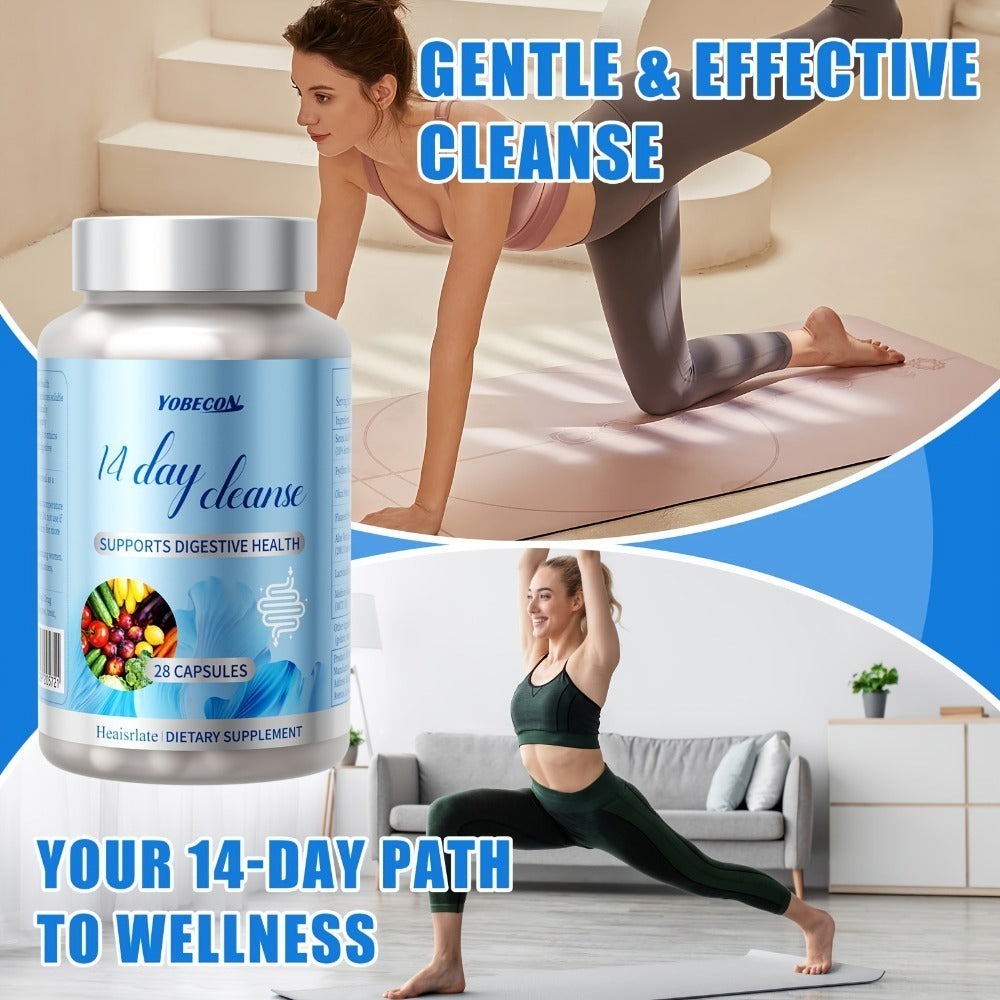 Colon Cleanse Capsules with Senna Leaf, Psyllium Husk & MCT Oil, 14-Day Advanced Gut Detox & Digestive Support Formula