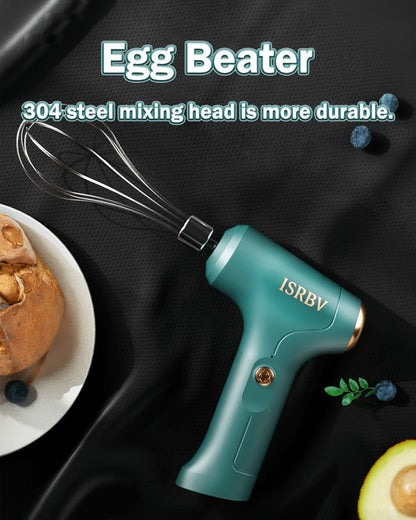 Cordless Electric Hand Mixer Mini USB Rechargeable Whisk Beater 1500RPM for Whipping Cream for Home Cooking, Dining and Outdoor Meals
