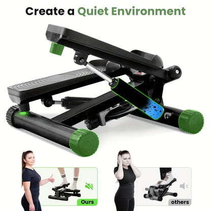 Fitness Equipment Compact Mini Stepper with Resistance Tubes Front Display and Orange Black Options