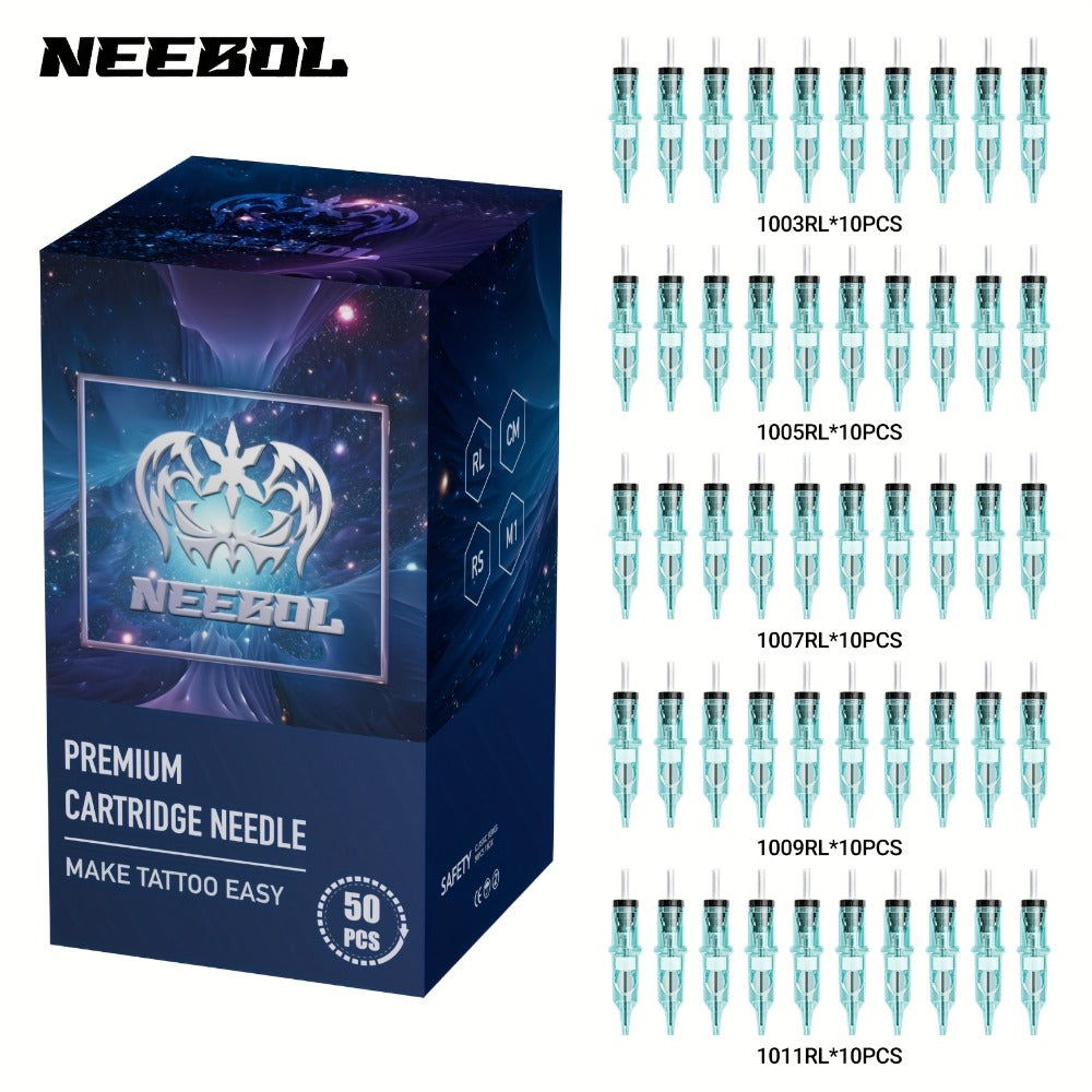 Tattoo Cartridge Needles Disposable 20/50pcs - Standard Round Liner RL & Round Magnum RM Mixed Sizes