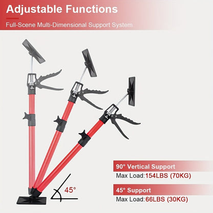 Telescopic Support Rod Adjustable 11.8-114in Anti-Slip Third Hand Support System 2pcs Drywall for Entryways, Bedrooms and Living Spaces