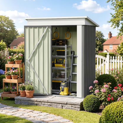 Garden Storage Shed, Metal Lockable Tool Backyard Compact for Garden, Patio and Yard Use, with the Listed Configuration