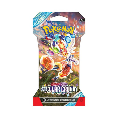 Pokemon TCG Stellar Crown Sleeved Booster Pack, Scarlet & Violet, 10 Cards, Terapagos Cinderace ex Hydrapple ex