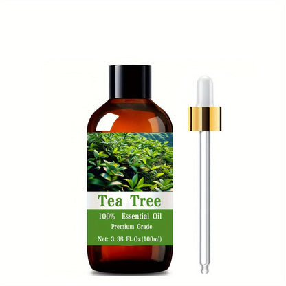 Essential Oil Tea Tree Aroma in 100ml Bottle for Nail, Hair, Scalp, Skin, Massage and Diffuser Use