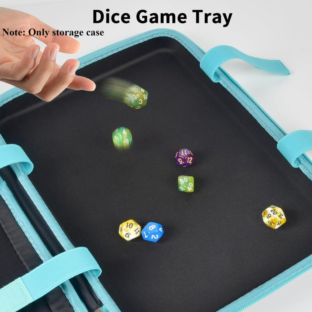 DND Dice Tray & Storage Box for D&D MTG RPG Tabletop Games – Polyhedral Dice Holder Organizer Case for D20 D12 D10 D8 D6 D4, Gamer Gift