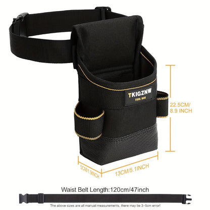 Tool Belt Pouch Heavy Duty Electrician | Adjustable Strap Multi-Compartment Organizer with Zipper | Professional Tool Bag for Plumbers