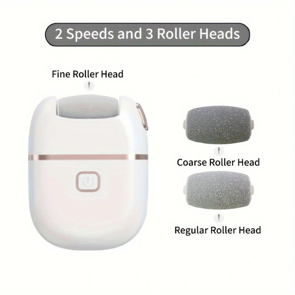 Electric Foot Scrubber Callus Remover 4 Polishing Heads Rechargeable – Automatic Dead Skin Remover Pedicure Tool for Smooth Soft Feet Heel