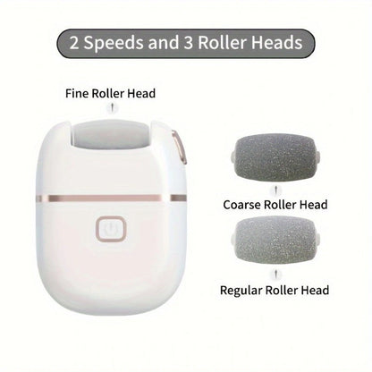 Electric Foot Scrubber Callus Remover 4 Polishing Heads Rechargeable – Automatic Dead Skin Remover Pedicure Tool for Smooth Soft Feet Heel