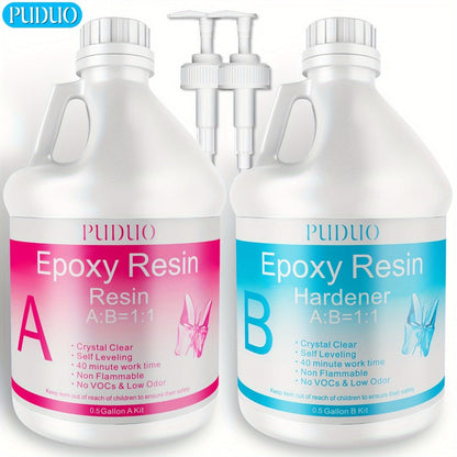 Epoxy Resin Kit Ultra Clear Bubble-Free Self-Leveling, 2-Part Casting & Coating Resin for River Tables Countertops Crafts
