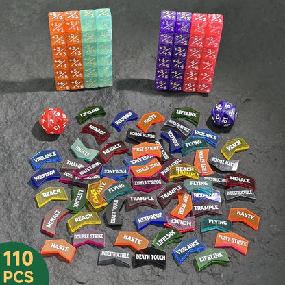 MTG Counter Dice Set 110pcs with the Listed Color, Size or Set Options for Everyday Use, with the Listed Configuration
