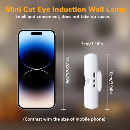 Cat Eye LED Wall Light Motion Sensor, 6 Pack USB Rechargeable Night Lamp, 3 Color Settings