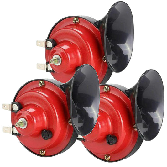 Electric Snail Double Horn 3 Pack – Loud Air Horn Replacement Kit, Universal Fit for Car Motorcycle Truck Bike Boat