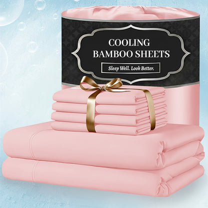 Bed Sheet Set 4-Piece Bamboo-Derived Fabric with Available Extra-Deep Pocket and Eighteen Colors
