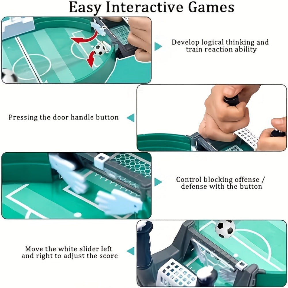 Tabletop Soccer Game for Kids, Portable 2 Player Football Board Game, Parent-Child Competitive Table Football Toy