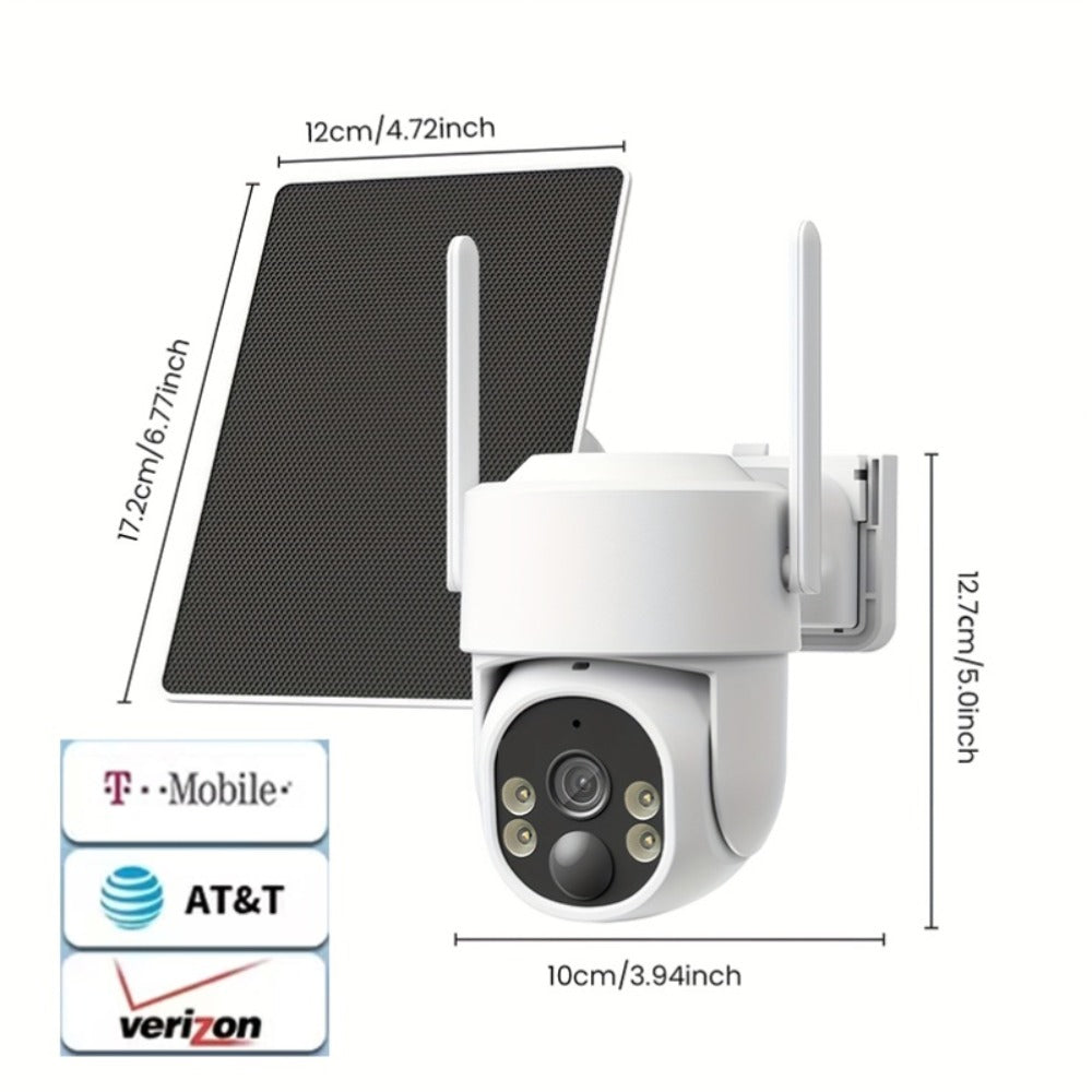 Solar Security Camera 4G Outdoor, AI Smart Alarm, Solar Powered, No WiFi & Wire-Free, 4G LTE Surveillance Camera for Farm
