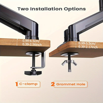 Dual Monitor Stand for 32 Inch Screens, Full Motion Dual Monitor Arm with 180° Swivel Tilt 360° Rotation
