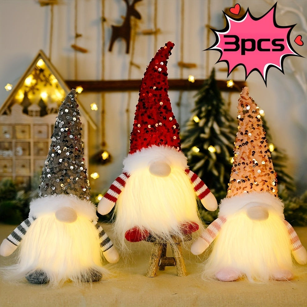 Decorative Figurines Set of 3 Holiday Home Decor Collectible Statues for Living Room Bedroom Office Shelf Christmas Birthday Mothers Fathers